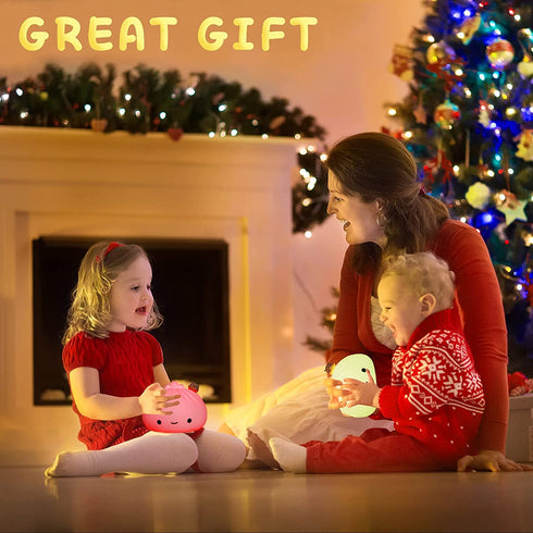 Dumpling Night Light for Kids, Cute Light Color Changing Silicone Night Light USB Charge, Squishy Lamp for Boys Girls Gift