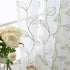 Topick Embroidered Sheer Curtains for Living Room Botanical Tile Sage Window Curtains Leaf Geometric Semi-Sheer Drapes for Bedroom Pole Top 2 Panels 63 inch