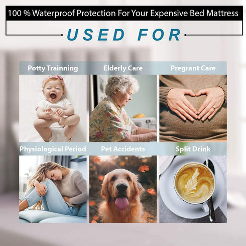 RECYCO Waterproof Mattress Protector Twin Size, Super Soft Breathable Mattress Pad Cover for Comfort & Protection, Noiseless Premium Cotton Terry Bed Mattress Cover (Grey Stripe)