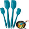 StarPack Home Premium Silicone Spatula Set (2 Small, 2 Large) - Rubber Spatulas Silicone Heat Resistant to 600°F - Hygenic One Piece Design, Non Stick Kitchen Spatula Set (Teal Blue)