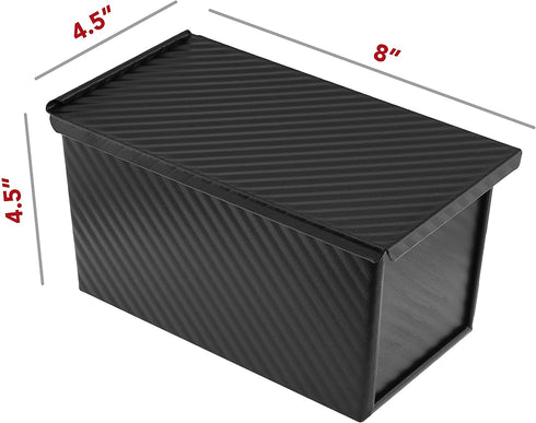 Pullman Loaf Pan with Lid Non Stick Pan - 1lb Dough Bread Pan Toast Mold for Sandwich Bread - Banana Bread or Sourdough Bread & Loaf Pans - Bread Mold for Baking Toast Pan Aluminum Alloy Pullman Pan