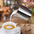 FlamGen Milk Frothing Pitcher 12 oz/350ml, Espresso Steaming Pitcher with Tick Mark, Decorating Art Pen, 16PCS Coffee Decorating Stencils