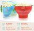 Original Colonel Popper Healthy Microwave Popcorn Maker - LFGB Food Grade Certified BPA Free Popcorn Poppers (Transparent Red)