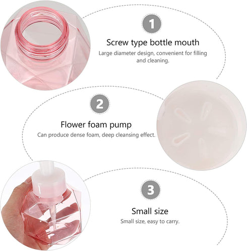 YARNOW Foaming Soap Dispenser Flower Shape Empty Foam Liquid Bottle Plastic Press Bottles for Kitchen