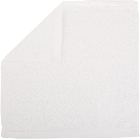 Amazon Basics Fast Drying, Extra Absorbent, Terry Cotton Washcloths - Pack of 24, White, 12 x 12-Inch