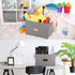 Valease Linen Fabric Collapsible Storage Bins with Removable Lids and Handles, Washable Storage Box Containers Baskets Cube with Cover for Bedroom,Closet,Office,Living Room,Nursery (Grey, Medium)