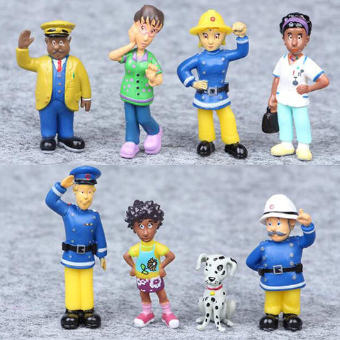 Inan 12 Pcs Fireman Sam Figure PlaysetClassic Characters Figure Toy Cake Toppers for Kids Cupcake Toppers Party Favors, 1.2 - 2.4
