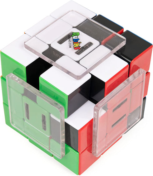 Rubik's Slide, New Advanced 3x3 Cube Classic Color-Matching Problem-Solving Brain Teaser Puzzle Retro Game Fidget Toy, for Adults & Kids Ages 8 and up