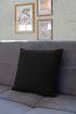 Encasa Homes Throw Pillow Cover 2pc Set - Jet Black - 24 x 24 inch Solid Dyed Cotton Canvas Square Accent Decorative Cushion Case for Couch Sofa Chair Bed & Home Only Covers