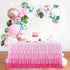 Pink Table Skirt Tutu Ruffled Tablecloth for Rectangle Table 6ft Baby Shower Birthday Party Unicorn Home Decor (Gradient pink)