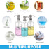 Glass Soap Dispenser 2 Pack 17oz Clear Liquid Soap Dispenser for Kitchen Bathroom Countertop Hand Dish Lotion (17oz/500ml)