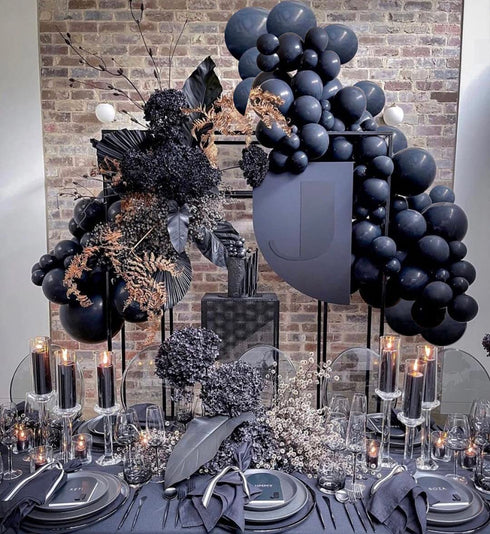 Mobacurty Black Party Balloons Garland Arch Kit, 100Pcs 12Inch and 5Inch Party Decoration Latex Matte Black Balloons for Wedding Graduation Baby shower Birthday Party Decorations Supplies