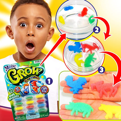 Ja-Ru Magic Grow Capsules, (12 Packs 144 Capsules Assorted). Water Growing Animals Capsules. Great Party Favor Kids Toy. 305-12p