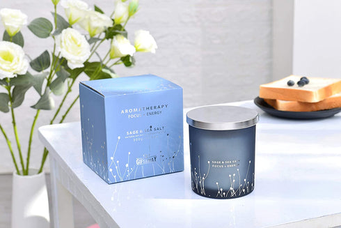 White Sage Sea Salt Candle | Sage Candles for Cleansing House | Candles for Home Scented | Sage Candle, Scented Candles for Men & Women, Energy Cleansing Candle, Relaxing Aromatherapy Scented Candle