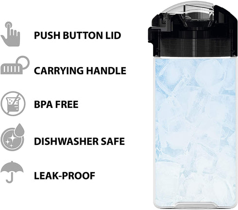 Zak Designs Genesis Non BPA Plastic 18 oz Kids Water Bottle 2 Pieces set Leak-Proof Design is Perfect for Outdoor Sports with Interchangeable Lid and Built-In Carry Handle, Campout