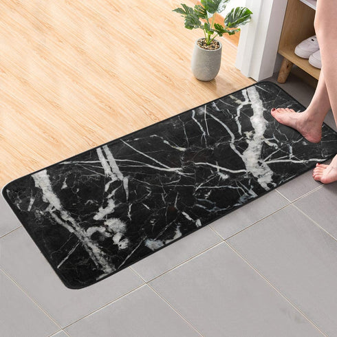 CaTaKu Marble Chic Abstract Area Rug 39x20 Inches Polyester Area Rug Non-Slip Floor Rug Runner Washable Carpet Mat for Kitchen Dinning Room Home Decorative