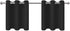 Aquazolax Kitchen Blackout Window Treatment Valances - Thermal Insulated Home Decor Grommet Top Blackout Tier Nursery Curtains for Bedroom, 42W by 24L Inches, Black, 2 Panels
