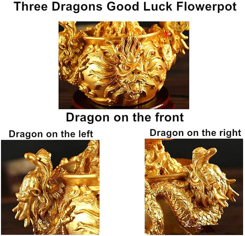 Feng Shui Decor Plants Flowers Artificial Trees Yellow Crytal Citrine Money Tree with Chinese Dragon Flowerpot About 7.1 Inches with Rotating Sandalwood Base Chinese Copper Coin String Decoration