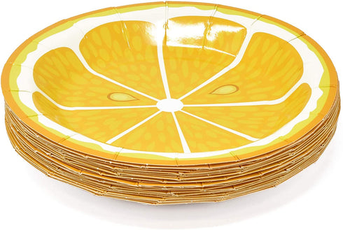 Yellow Lemon Citrus Fruit Party Supplies Tableware Set Includes 24 9" Paper Plates 24 7" Plate 24 9 Oz Cups 50 Lunch Napkins for Lemons Lemonade Summer Tropical Themed Disposable Birthday Dinnerware