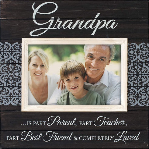 Malden International Designs Sun Washed Words Grandpa Distressed Black Picture Frame, 4x6, Black