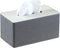 Stylish PU Leather Tissue Box Holder, Square Napkin Holder Pumping Paper Case Dispenser, Facial Tissue Holder with Magnetic Bottom for Home Office Car Automotive Decoration (Gray)