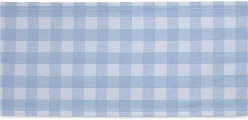 DII Buffalo Check Collection, Classic Farmhouse Table Runner, 14x108, Light Blue & White