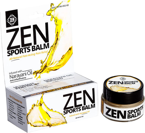 ZEN Sports Balm with Narayani Oil- Relieves Joint & Muscle Pain, Cramps, Backaches and Other Workout & Exercise Injuries, Fast-Acting, Anti-Inflammatory (0.7 oz)