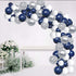 Luropa Silver Blue Balloon Arch Garland Kit, 120 pcs Navy Blue?White and Silver Confetti Latex Balloons with 16ft Tape Strip And Air Pump for Party Wedding Birthday Graduation Anniversary DIY Decoration.