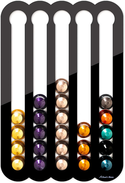 Demi's Home Coffee Pod Holder for Nespresso Original Capsules - Magnetic Holder Suitable to be Mounted on the Fridge (Black)