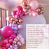 Princess Hot Rose Red Balloon Baby Pink Balloon Chrome Rose Gold Balloon Macaron Light Purple Balloon 132Pcs,Balloon Arch for Birthday of The Princess,Engagement,Graduation,Picnic,Baby Shower,Christmas or Party Decoration.