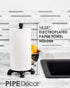 Pipe D‰COR Black Electroplated Industrial Paper Towel Holder, Rustic Kitchen Farmhouse Decoration, Durable Metal Base and Stand Set
