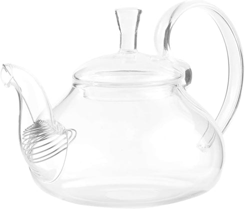 Hemoton Glass Teapot 600ml Teapot Glass Pitcher Clear Crystal Teapot with Raised Handle Transparent Tea Ware for Blooming Loose Leaf Carafe