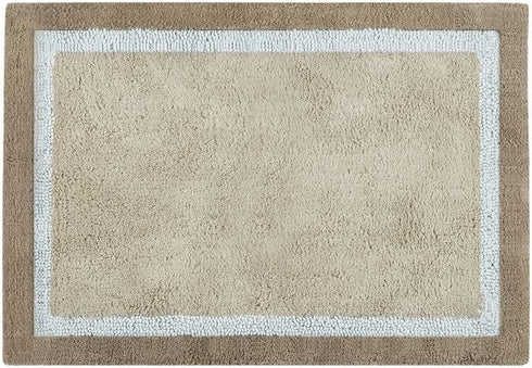 Madison Park Amherst Bathroom Rugs Room D©cor 100% Cotton Tufted Ultra Soft Non-Slip, Absorbent Quick Dry Bathtub Mats, 20x30, Brown/Blue