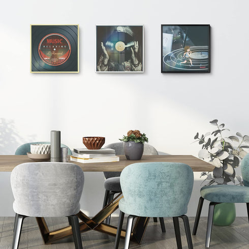 Golden State Art, 12.5x12.5 Aluminum Vinyl Record Album Cover Frame Display (Black)