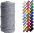 HAPYLY Macrame Cord Natual Macrame Cotton Cord DIY Craft Cord Spool Twine Rustic String Cotton Rope for Wall Hanging,Plant Hangers,Crafts,Knitting,Decorative Projects 3mm x100m (Gray)