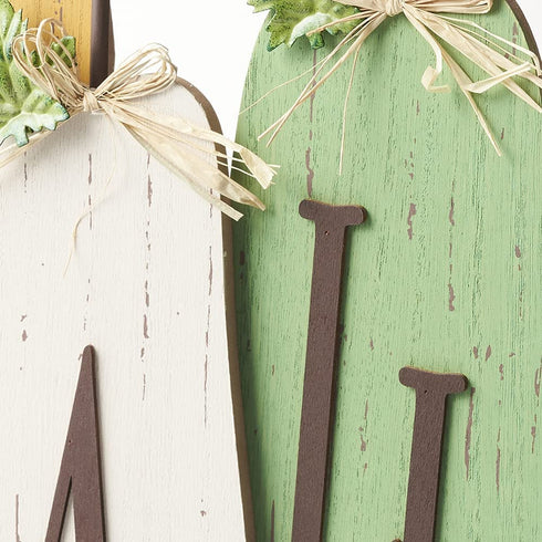 YAblue Fall Decorations Pumpkin Block Wooden Thanksgiving Sign Rustic Farmhouse Table Decor Autumn Harvest Decoration 15.2 x 11.6 Inch