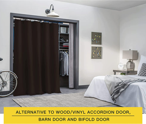 NICETOWN Window Curtains Blackout Drapery Panels - Solid Back Tab & Rod Pocket Blackout Drapes for Theater (Toffee Brown, 70 inches x 84 inches, Sold Individually)