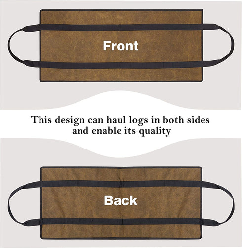 SHINESTAR Wood Carrying Bag, 40 Inch Firewood Carrier Bag for Large Hauling Capacity, Sturdy Firewood Tote Bag with Reinforced Handles, Double Sides Usable