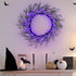 TURNMEON 20 Inch Prelit Halloween Wreath with Timer 30 LED for Front Door Halloween Decorations Purple Lights Battery Operated Glitter Scary Black Wreath Halloween Decoration Indoor Outdoor Home Party