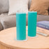 CANDWAX 3x8 Pillar Candle Set of 2 - Decorative Rustic Candles Unscented and No Drip Candles - Ideal as Wedding Candles or Large Candles for Home Interior - Turquoise Candles