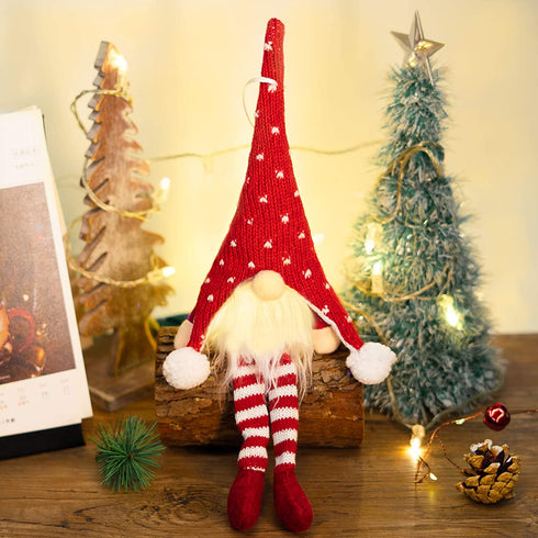 HELPLEX 5 Pack 14 inch Christmas Lucky Gnome Tomte Plush Elf Scandinavian Santa with Light, Irish Gnomes Plush Elf Doll Scandinavian Ornaments for Christmas Tree Home Garden Holiday Decorations Gift