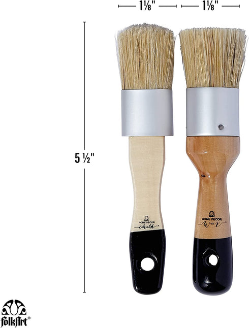 FolkArt Home Decor Chalk and Wax Brushes,