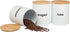 Kitchen Canister Set with Air Tight Bamboo Lids- 3 Food Storage Containers for Coffee, Tea and Sugar