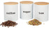 Kitchen Canister Set with Air Tight Bamboo Lids- 3 Food Storage Containers for Coffee, Tea and Sugar