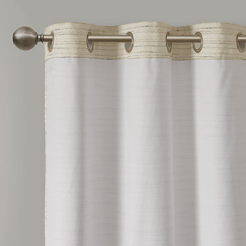 Comfort Spaces Grasscloth Blackout Window Curtain Pair / 2 Pieces Panels Grommet Top Energy Efficient Saving Drapes for Living Room Bedroom and Dorm, 40" W x 95" L, Ivory