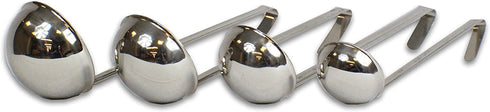 CucinaPrime Set of 4 Stainless Steel Soup Ladle 2 Ounce, 4 Ounce, 6 Ounce, 8 Ounce