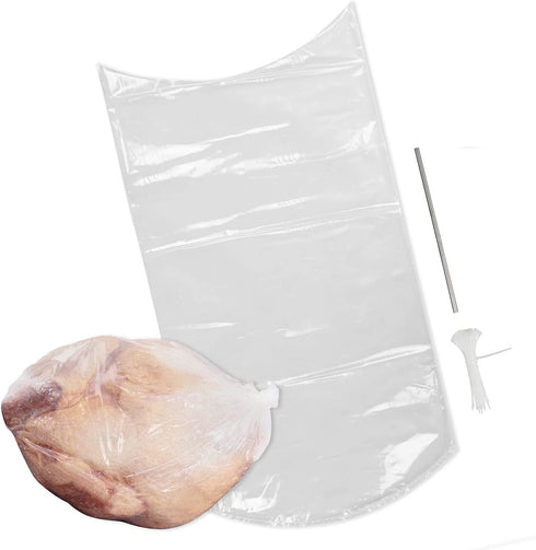 Rural365 Poultry Shrink Bags 25ct Large Turkey Bag - Heat Dip Shrinking Wrap Storage Bags, 16 x 28 Inch with Steel Straw