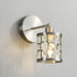 1 Light Modern Vanity Light, Bathroom Vanity Light Brushed Nickel Wall Light Fixtures with Cylinder Crystal Shade