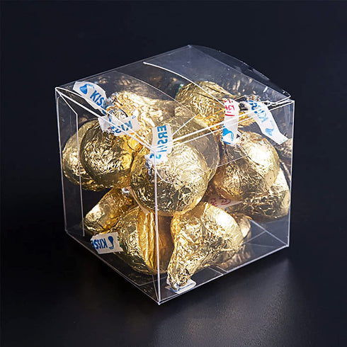 Nicunom 120 PCS Clear Favor Boxes, 2" x 2" x 2" Plastic Favors Boxes Gift Boxes Transparent Cube Boxes Single Individual Packaging for Macaron Candy Minigifts Wedding Party Baby Shower