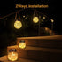 2 Packs Hanging Outdoor Solar Lanterns Decorative Lights 30 LED Waterproof Cracked Glass Jar Garden Lights for Court Yard Patio Pathway